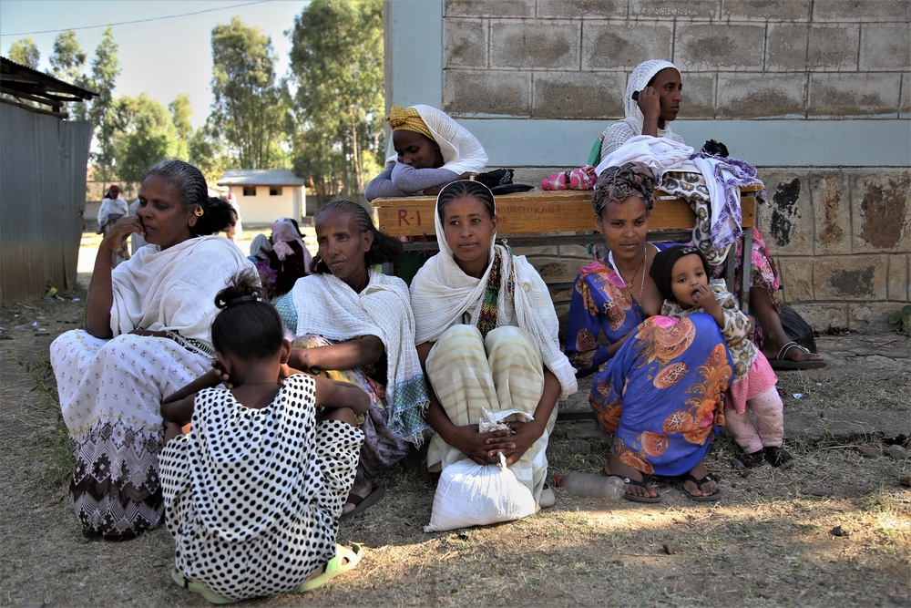 Mujeres desplazadas en la escuela Kundeya, en la ciudad de Axum. Marzo de 2021.