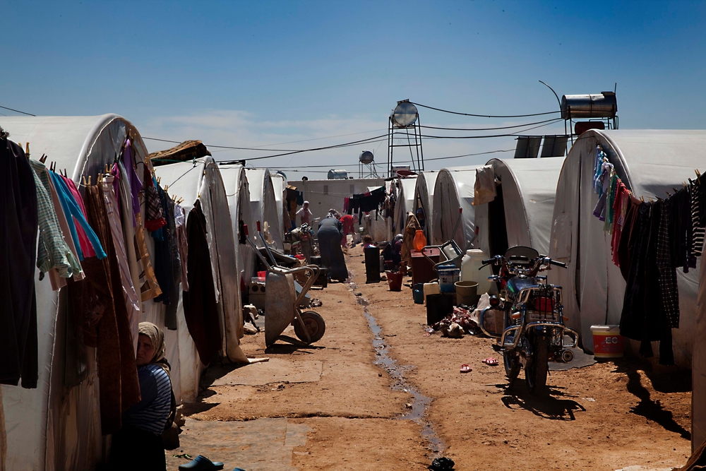 Un campo de tránsito en la provincia de Alepo, junto a la frontera turca. Alrededor de noviembre de 2012, 4.000 personas desplazadas vivían en este asentamiento temporal; en abril de 2013, había alrededor de 10.000.