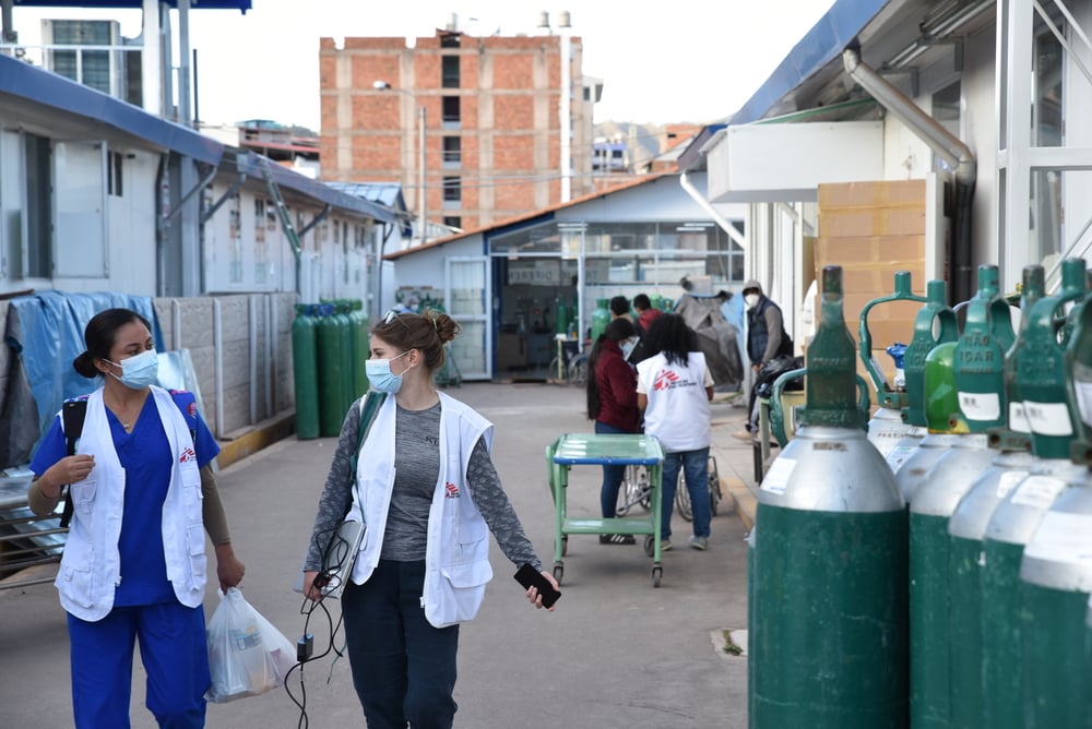 Hospital Antonio Lorena en Cusco, al cual brindamos apoyo a través de capacitaciones, suministros y apoyo técnico en la atención a pacientes con COVID-19. Perú, junio de 2021