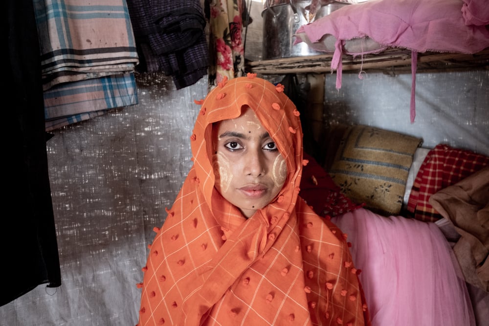 Julekha es rohingya y vive en un campo de refugiados para rohingyas en el área de Balukhali, en Cox's Bazar. Bangladesh, junio de 2021