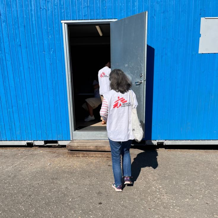 Enfermera de MSF entrenando a trabajadores sexuales y psicólogos en el Centro de Recepción de Refugiados de Rukla, Lituania