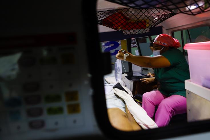 Enfermera en ambulancia de MSF, Bolívar, Venezuela