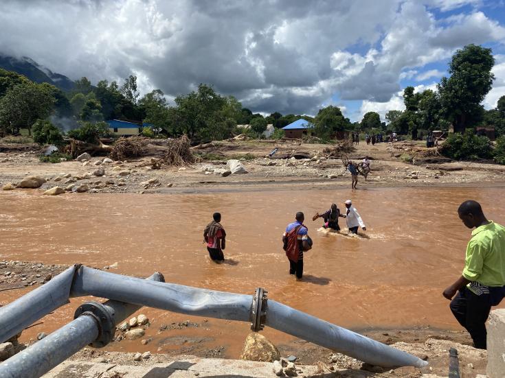 Nkhulambe, un área ubicada debajo de la montaña Mulanje, sufrió graves daños debido a deslizamientos de tierra.