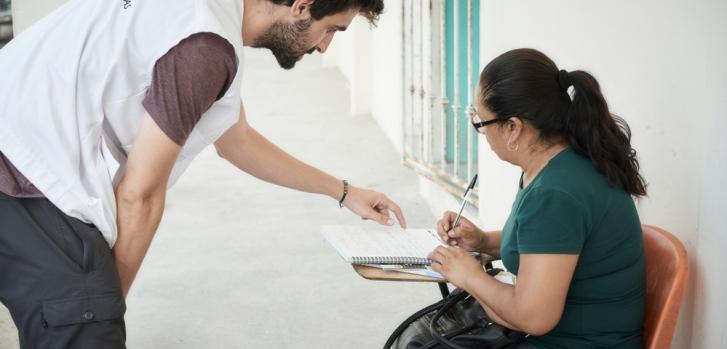 Marcelo Fernández, coordinador médico de MSF en México, trabajando en un proyecto de asistencia a victimas de violencia en Reynosa. (2017)Christina Simons/MSF