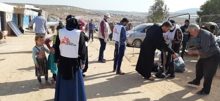 Distribución de kits de higiene en Abu Dali, Siria.