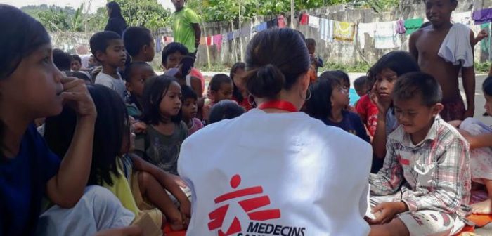 Médicos Sin Fronteras realiza sesiones de juego con los niños como parte de sus actividades de salud mental y apoyo psicosocial. ©MSF