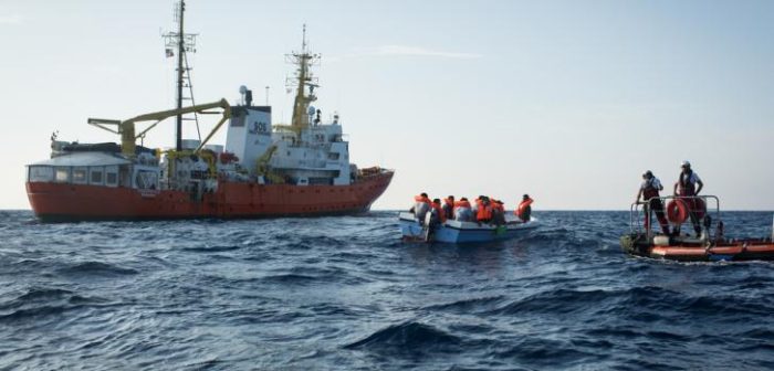 Foto tomada en septiembre de 2018. Desde el inicio de sus operaciones de búsqueda y rescate en febrero de 2016, el Aquarius ha asistido a casi 3.000 personas en aguas internacionales entre Libia, Italia y Malta. Maud Veith/SOS Méditeranée