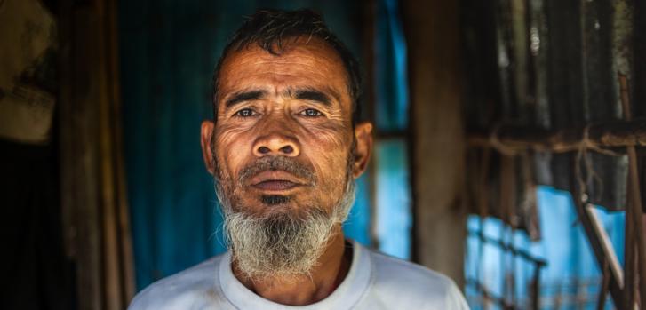 Suleiman es un vigilante de Médicos Sin Fronteras (MSF) que vive en el pueblo de Nget Chaung, en el estado central de Rakhine, en Myanmar.Scott Hamilton/MSF