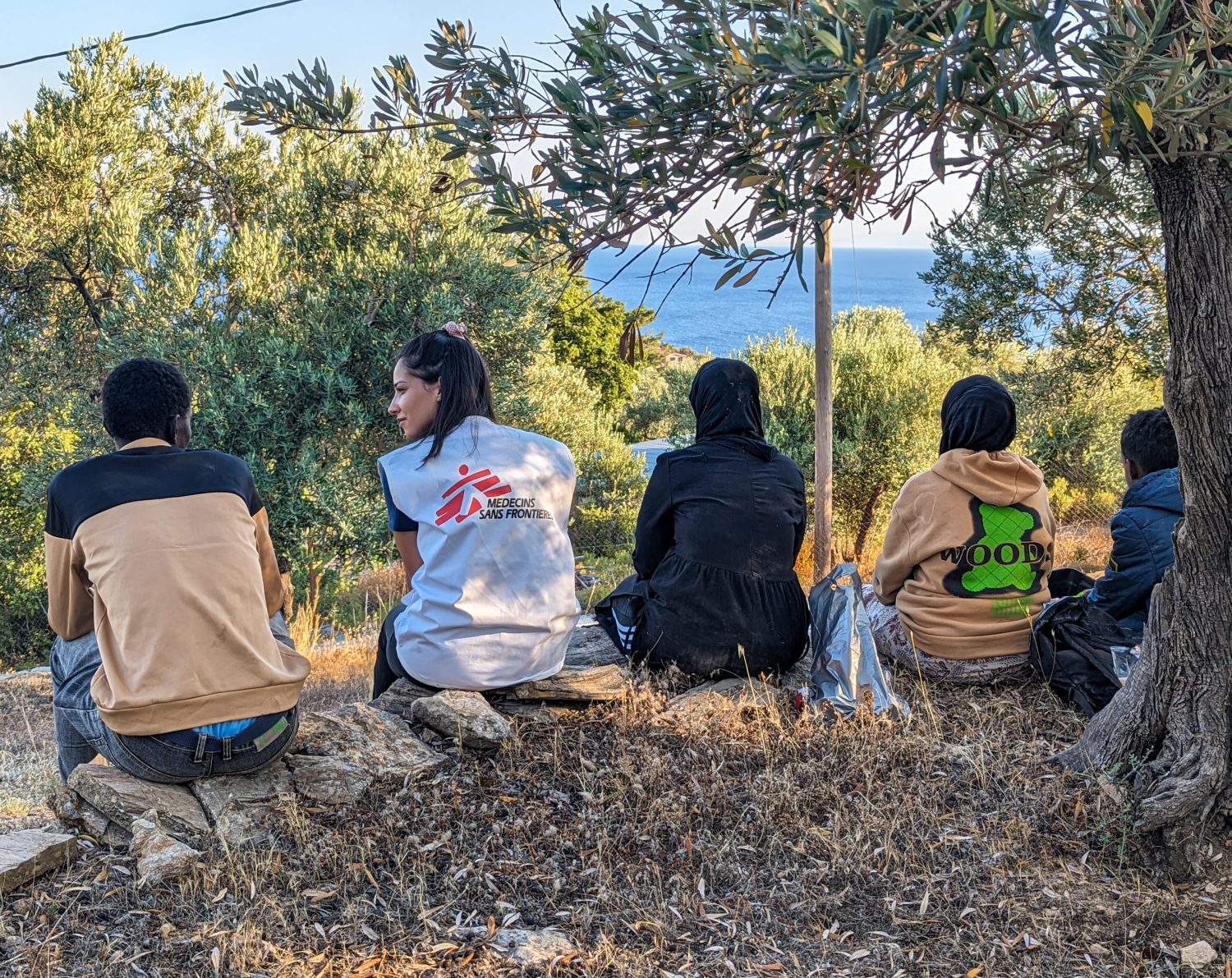 Personas migrantes en Grecia.